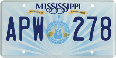 MS license plate APW278