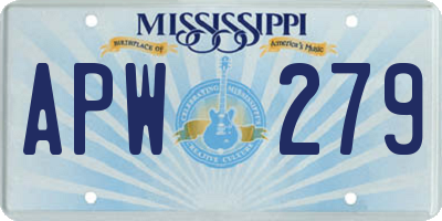 MS license plate APW279