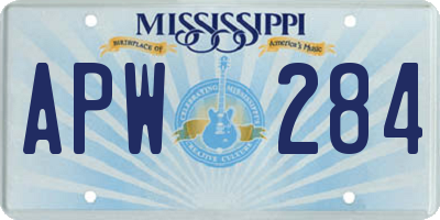 MS license plate APW284
