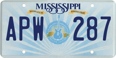 MS license plate APW287