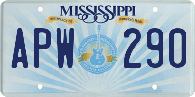 MS license plate APW290