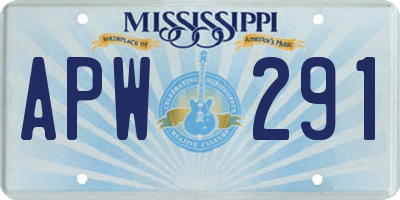 MS license plate APW291