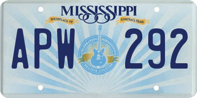 MS license plate APW292