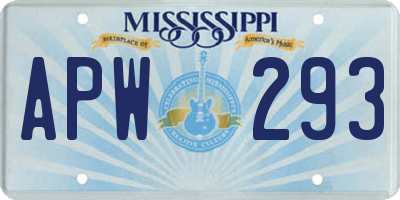MS license plate APW293