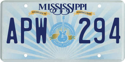 MS license plate APW294