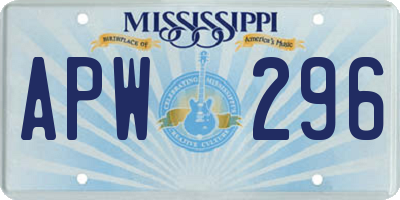MS license plate APW296