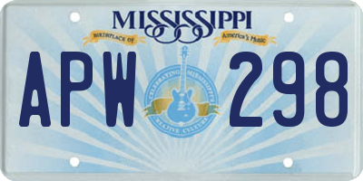 MS license plate APW298