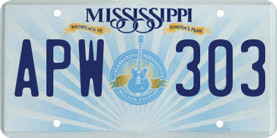 MS license plate APW303