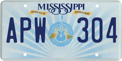 MS license plate APW304