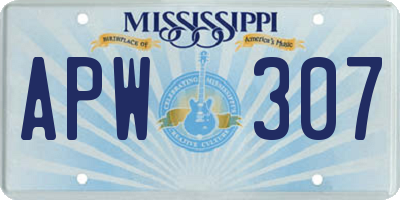 MS license plate APW307