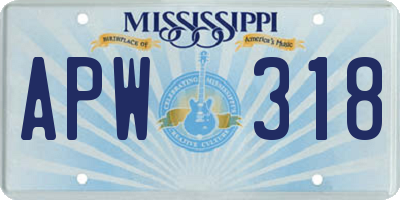 MS license plate APW318