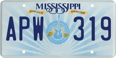 MS license plate APW319