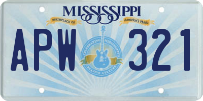 MS license plate APW321