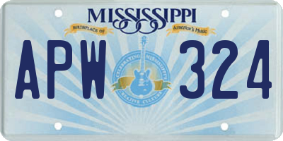 MS license plate APW324