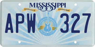 MS license plate APW327
