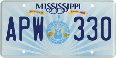 MS license plate APW330