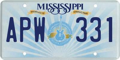 MS license plate APW331