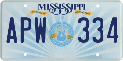 MS license plate APW334