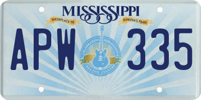MS license plate APW335