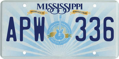 MS license plate APW336