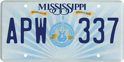 MS license plate APW337