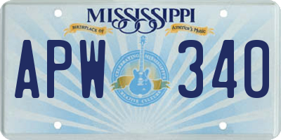 MS license plate APW340