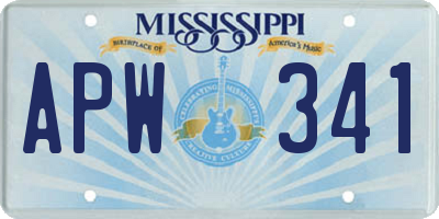MS license plate APW341