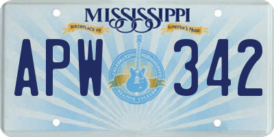MS license plate APW342