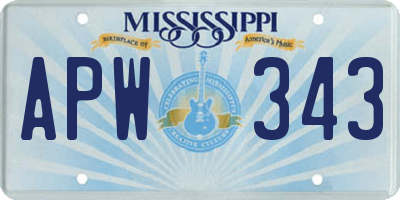 MS license plate APW343