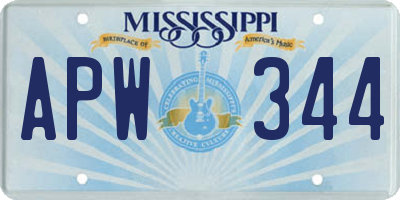 MS license plate APW344