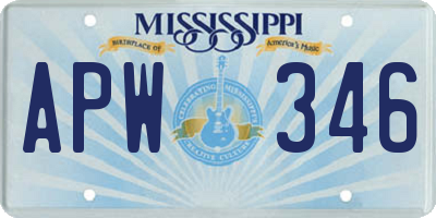 MS license plate APW346