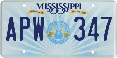 MS license plate APW347