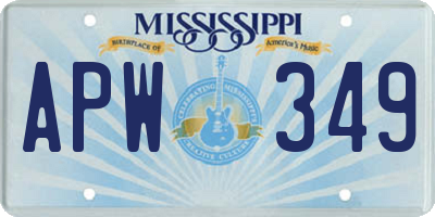 MS license plate APW349