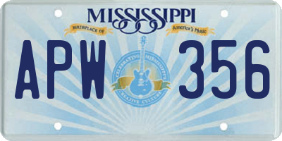 MS license plate APW356