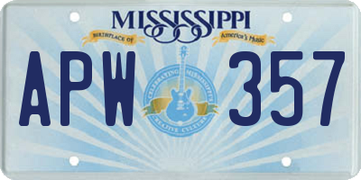 MS license plate APW357