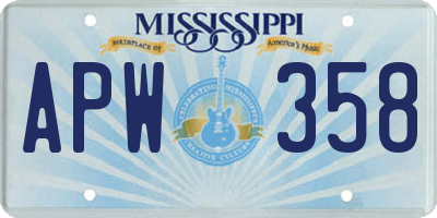 MS license plate APW358
