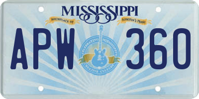 MS license plate APW360