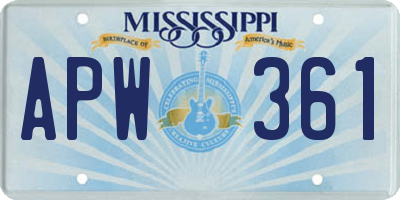 MS license plate APW361