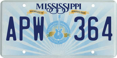 MS license plate APW364