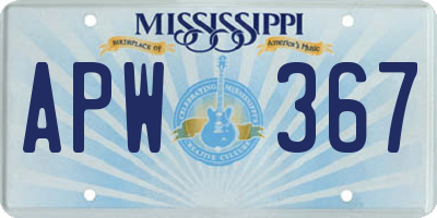 MS license plate APW367