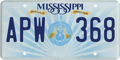 MS license plate APW368