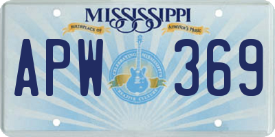 MS license plate APW369