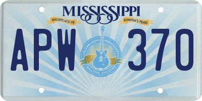 MS license plate APW370