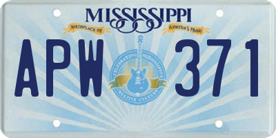 MS license plate APW371