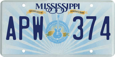 MS license plate APW374