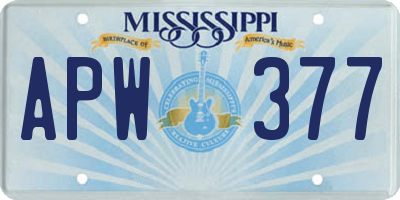 MS license plate APW377