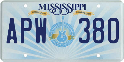 MS license plate APW380