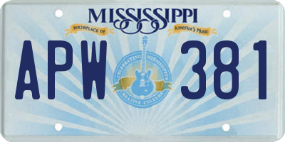 MS license plate APW381