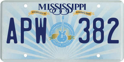 MS license plate APW382