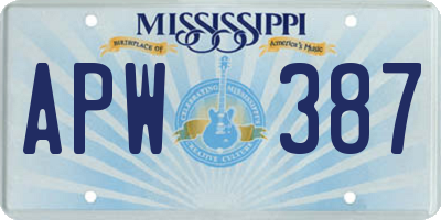 MS license plate APW387